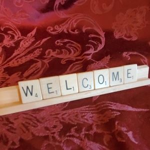 Handcrafted "WELCOME" Scrabble Sign